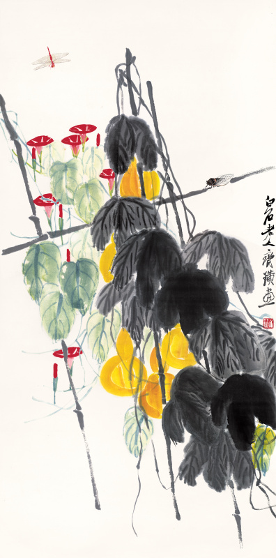 齐白石－葫芦牵牛花33x66cm 拷贝.jpg
